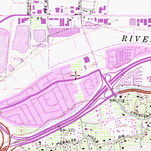Topographic Map of Anaheim Fire Department Station 8, CA