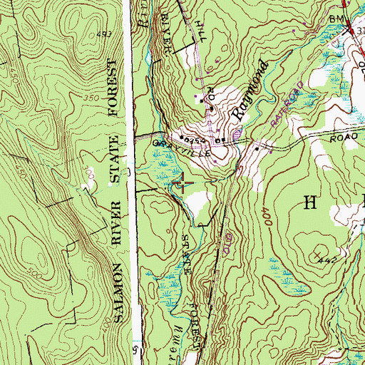 Topographic Map of Raymond Brook, CT