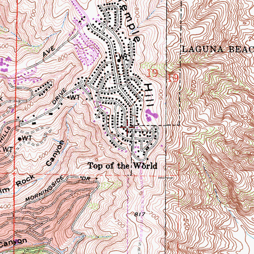 Topographic Map of Laguna Beach Fire Department Station 3, CA