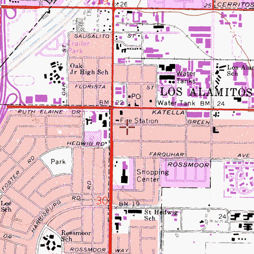 Topographic Map of Orange County Fire Authority Station 2, CA