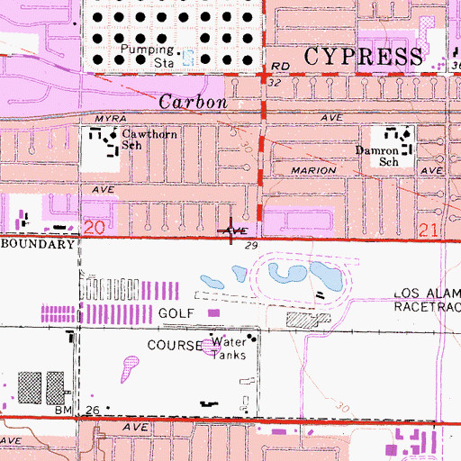 Topographic Map of Orange County Fire Authority Station 17, CA