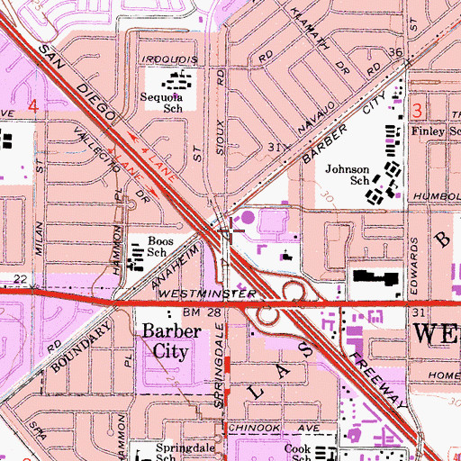 Topographic Map of Orange County Fire Authority Station 65, CA