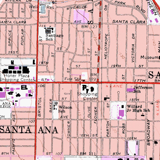 Topographic Map of Orange County Fire Authority Station 71, CA