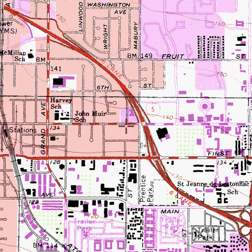 Topographic Map of Orange County Fire Authority Station 72, CA