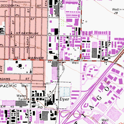 Topographic Map of Orange County Fire Authority Station 79, CA