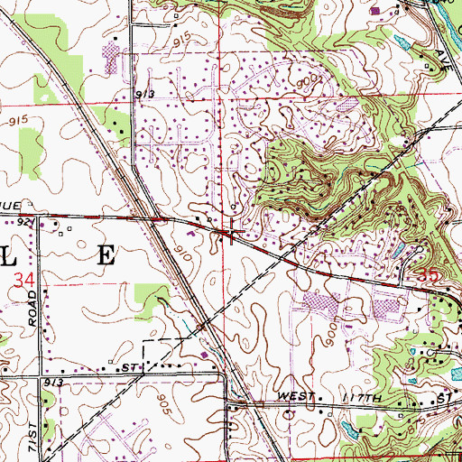 Topographic Map of Saint Francis Episcopal Church, IN