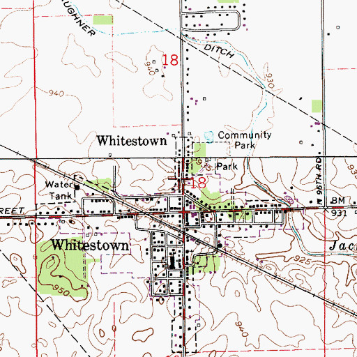 Topographic Map of Ebenezer Baptist Church, IN