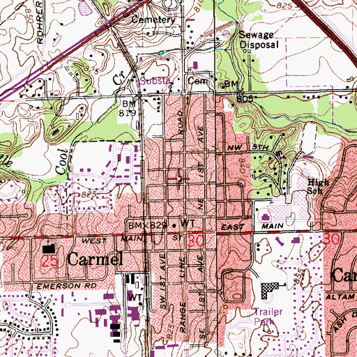 Topographic Map of Fellowship In Christ Church, IN