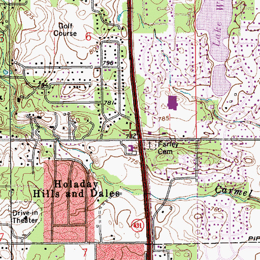Topographic Map of New Hope Korean Baptist Church, IN
