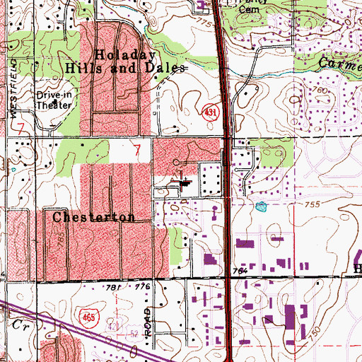 Topographic Map of Hope Christian and Missionary Alliance Church, IN