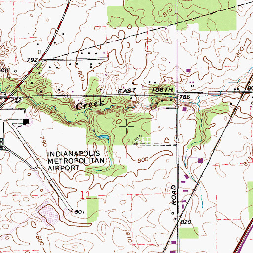 Topographic Map of Ritchey Woods Nature Preserve, IN
