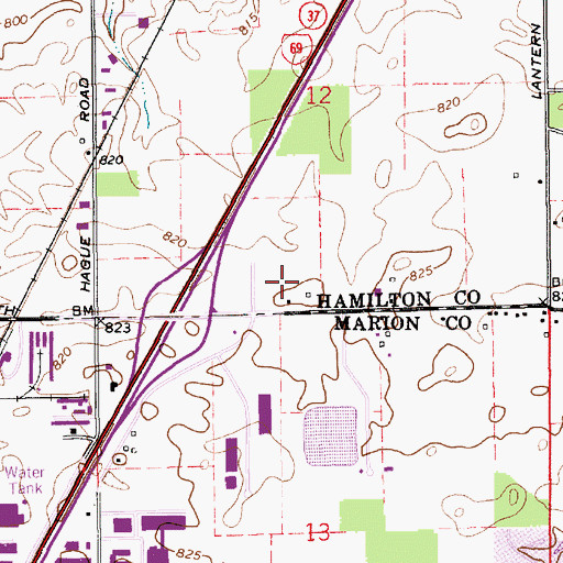Topographic Map of Centre North Shopping Center, IN