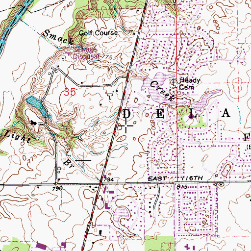 Topographic Map of Sunblest Commercial Park, IN