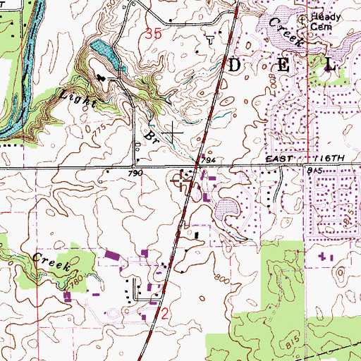 Topographic Map of Fishers Landing Shopping Center, IN