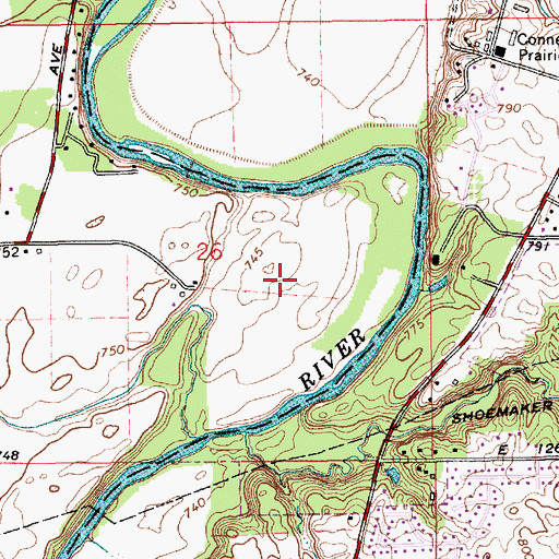 Topographic Map of Prairie View Country Club, IN