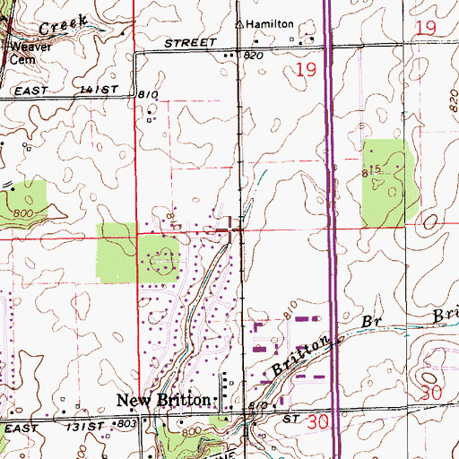 Topographic Map of Cottingham Park, IN