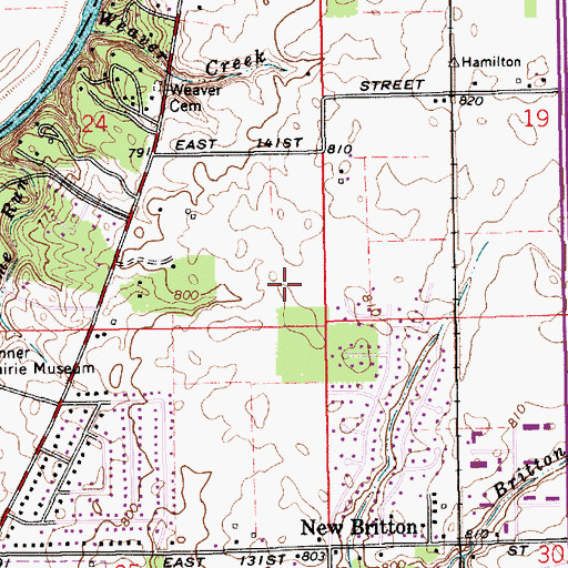 Topographic Map of Harrison Park, IN
