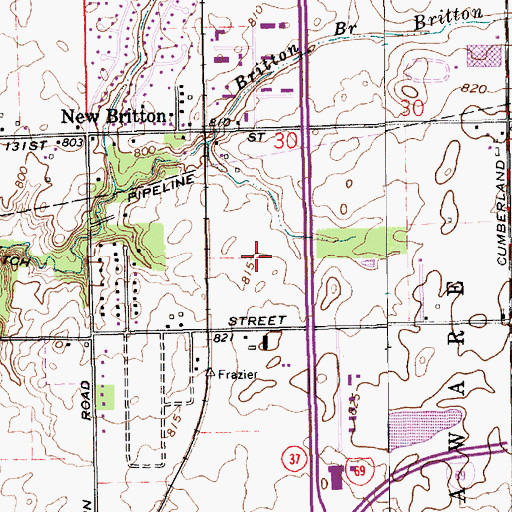 Topographic Map of Fairlane Center Business Park, IN
