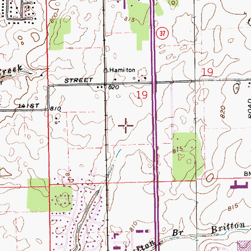 Topographic Map of Fishers Trade Center, IN