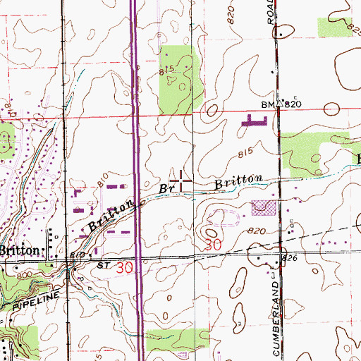 Topographic Map of Britton Golf Course (historical), IN