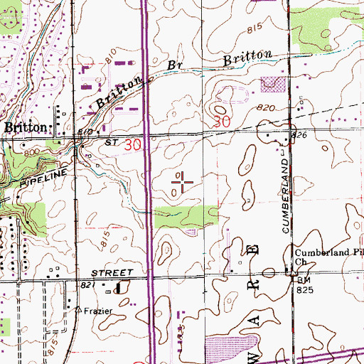 Topographic Map of Parkside Business Park, IN