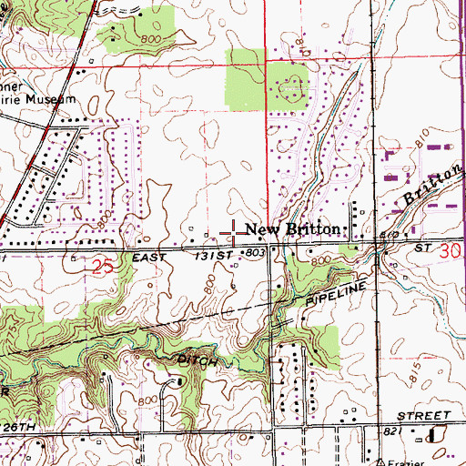 Topographic Map of New Britton Elementary School, IN