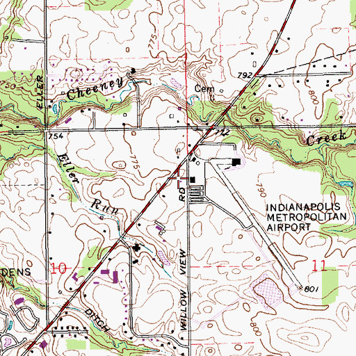 Topographic Map of Fishers Fire Department Station 93, IN