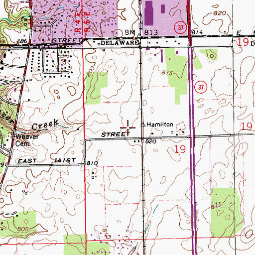 Topographic Map of Harrison Parkway Elementary School, IN