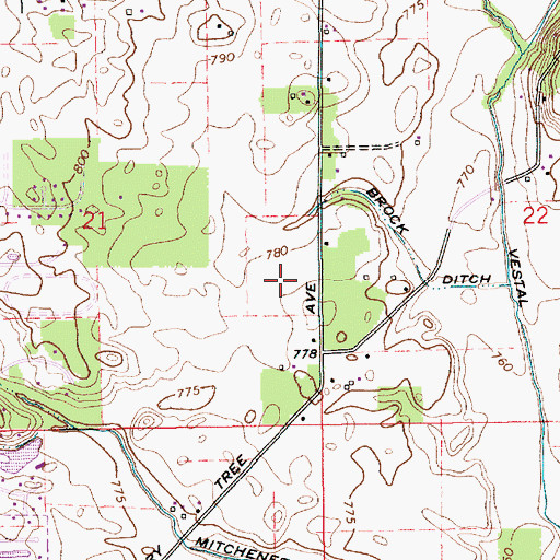 Topographic Map of Cherry Tree Elementary School, IN