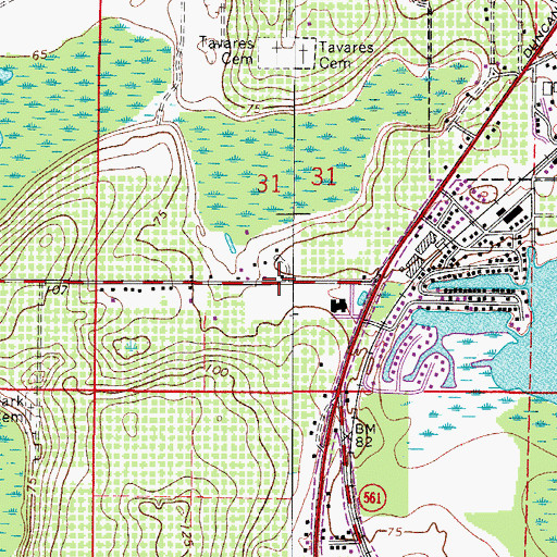 Topographic Map of Tavares National Guard Armory, FL