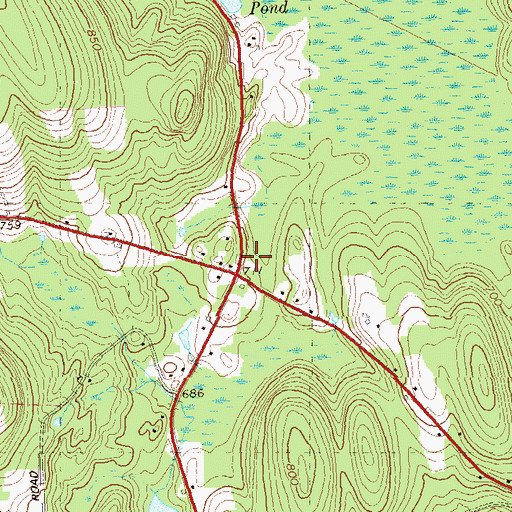 Topographic Map of Red and White School, CT