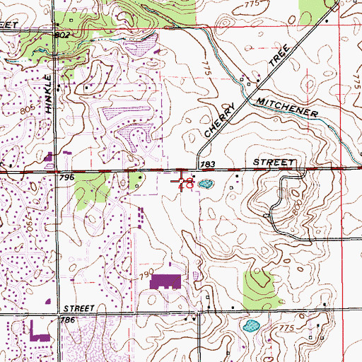 Topographic Map of Carmel-Clay Schools Central Administration Building, IN