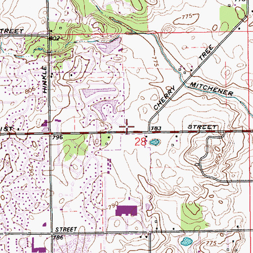 Topographic Map of Carmel Fire Department Station 44, IN