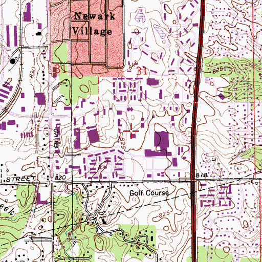 Topographic Map of Carmel Post Office, IN
