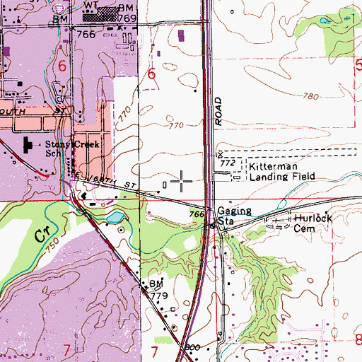 Topographic Map of Town And Country Plaza Shopping Center, IN