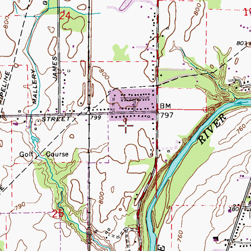 Topographic Map of Noblesville Soccer Fields, IN