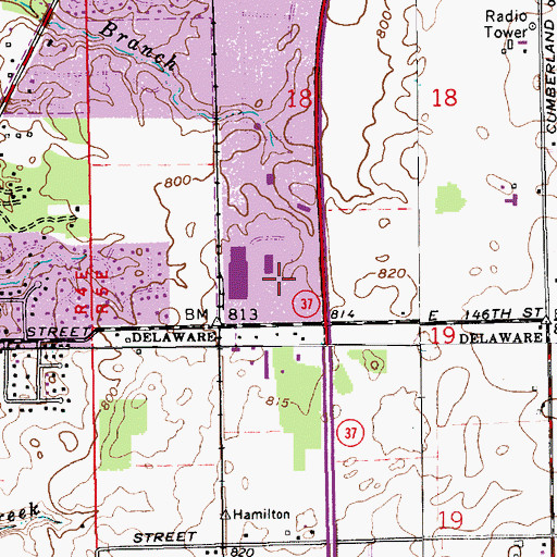 Topographic Map of First Indiana Commerce Park, IN