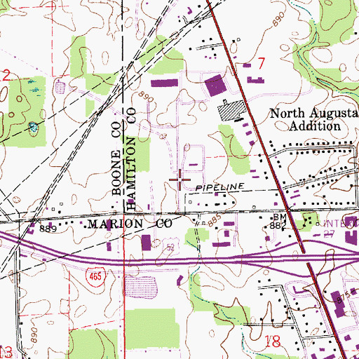 Topographic Map of Mayflower Business Park, IN