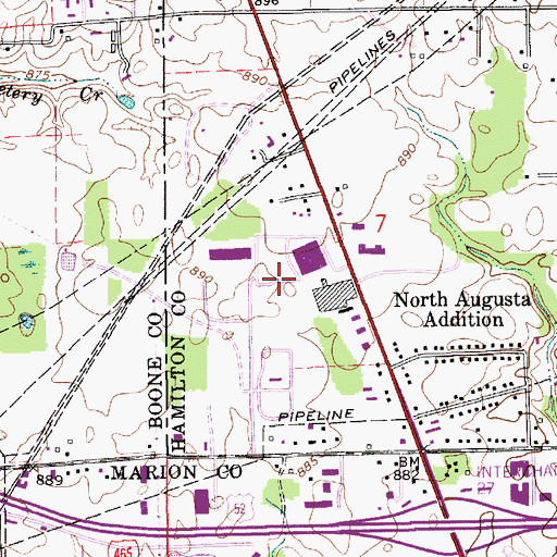 Topographic Map of Park Northwestern Business Park, IN