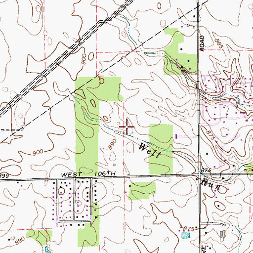 Topographic Map of Kings Mill, IN