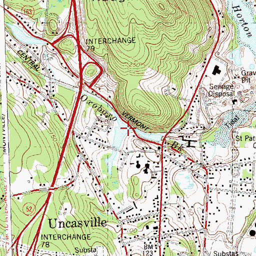 Topographic Map of Red Mill Pond, CT