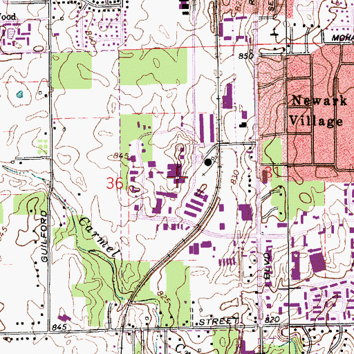 Topographic Map of Carmel Ice Skadium, IN