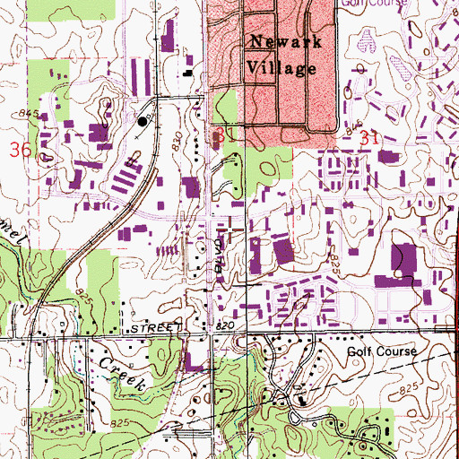 Topographic Map of Carmel Walk Shopping Center, IN