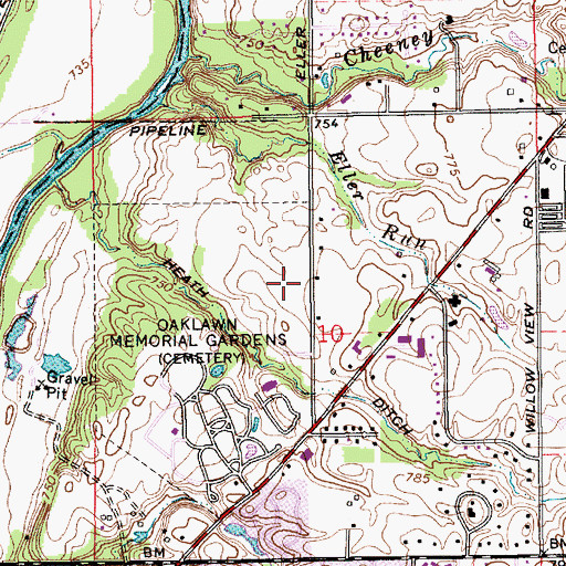 Topographic Map of Eller Road Park, IN