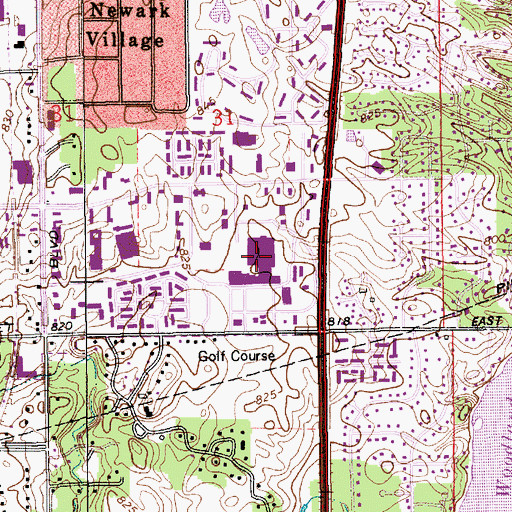 Topographic Map of Merchant Square Shopping Center, IN