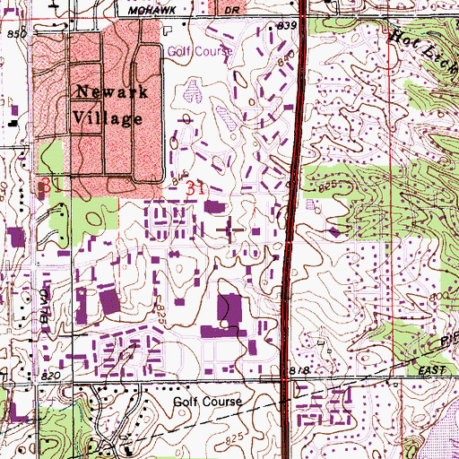 Topographic Map of Marsh Plaza Shopping Center, IN
