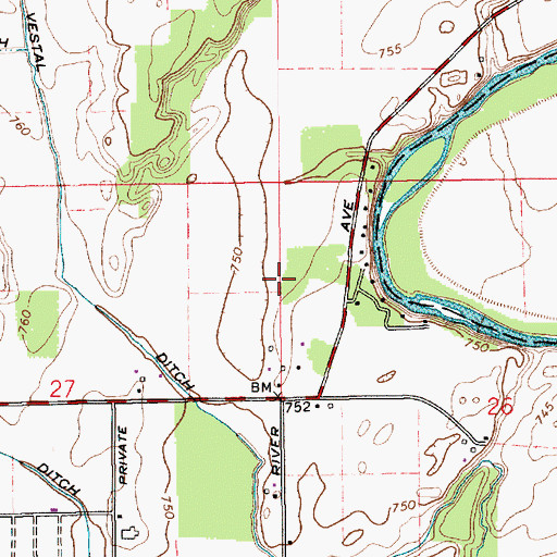 Topographic Map of Prairie View (subdivision), IN