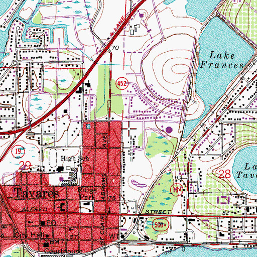 Topographic Map of Fred Stover Park Sports Complex, FL