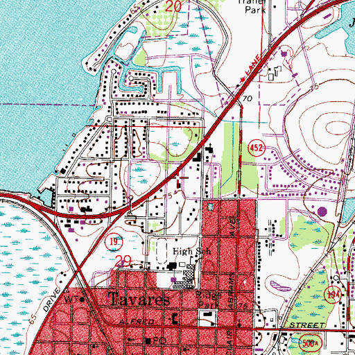 Topographic Map of Lake County School Board, FL