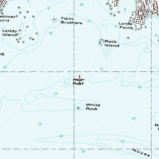 Topographic Map of Red Reef, CT